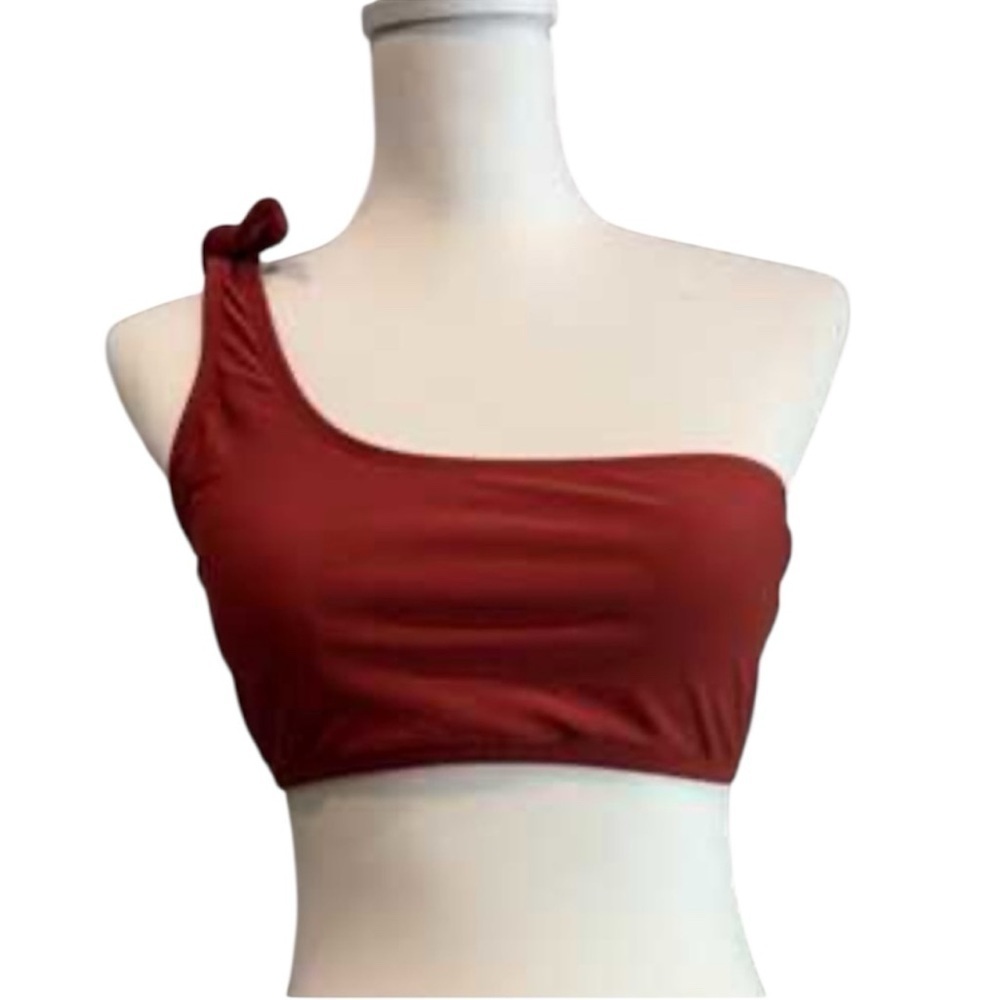 ❤️ CABANA DE SOL Red One-Shoulder Bikini TOP size large
